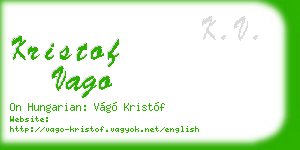 kristof vago business card