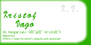 kristof vago business card